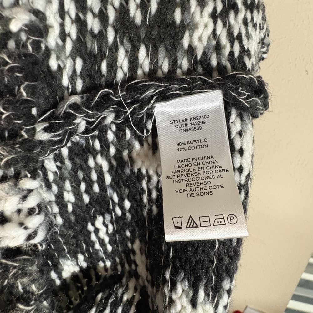 NWT Kut From The Kloth Women's Full Zip Cardigan Sweater XS Black/White LS - Picture 7 of 7